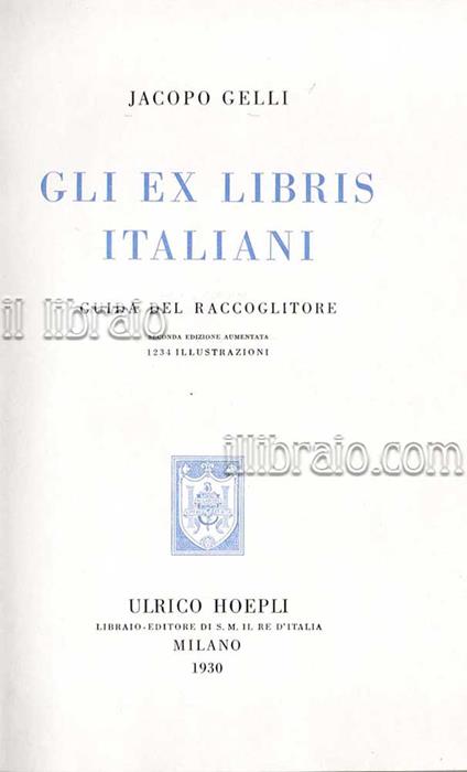 Gli ex libris italiani. Guida del raccoglitore - copertina