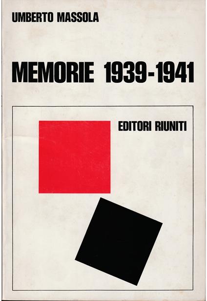 Memorie 1939-1941 - Umberto Massola - copertina