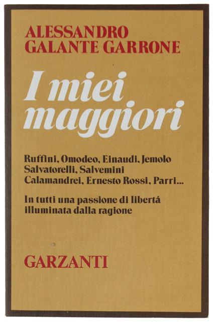 I Miei Maggiori - Alessandro Galante Garrone - copertina