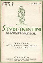 Studi Trentini di Scienze Naturali Annata Fascicolo 1