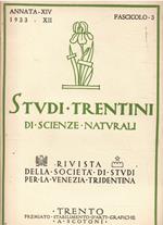 Studi Trentini di Scienze Naturali Annata Xiv Fascicolo 3