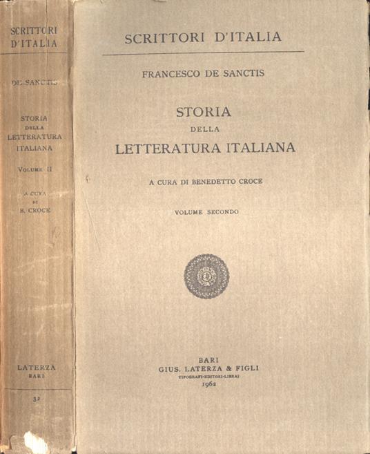 Storia della letteratura italiana (II volumi) da Francesco De