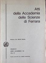 Atti della Accademia delle scienze di Ferrara: volume 54°: anno accademico 154 (1976-1977)