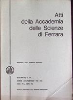 Atti della Accademia delle scienze di Ferrara: volumi 52° e 53°: anni accademici 152-153 (1974-1975 e 1975-1976)