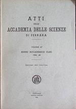 Atti della Accademia delle scienze di Ferrara: volume 42°: anno accademico 162 (1964-1965)