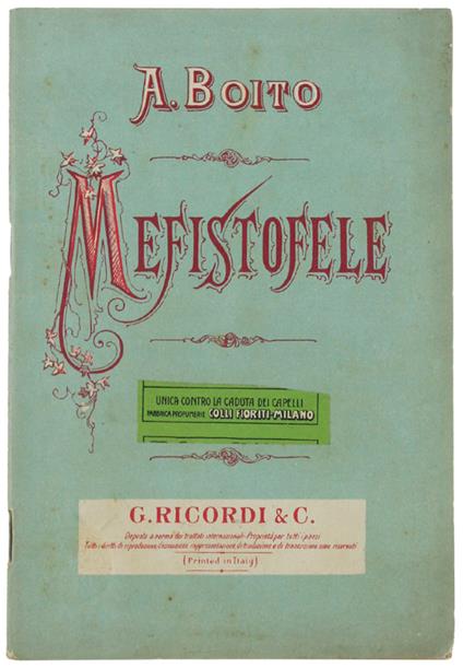 MEFISTOFELE. Opera - Arrigo Boito - Libro Usato - Ricordi - | Feltrinelli