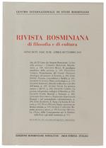 RIVISTA ROSMINIANA DI FILOSOFIA E DI CULTURA. Fasc. II-III/2002. Atti del 2° corso: La fine della persona? - Centro Internazionale Studi Rosminiani