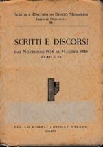Scritti e discorsi. Dal novembre 1936 al maggio 1938 (XV-XVI E. F.)