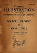 FRANCE ILLUSTRATION, le monde illustré, supplément théatral et littéraire. MARCEL PROUST de 1906 à 1922,