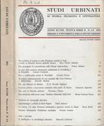 Studi urbinati di storia, filosofia e letteratura anno XLVIII 1974 nuova serie B N. 1-2