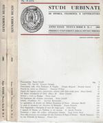 Studi urbinati di storia, filosofia e letteratura anno XXXIX 1965 nuova serie B N. 1, 2