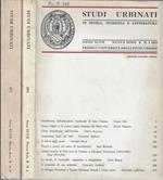 Studi urbinati di storia, filosofia e letteratura anno XLVII 1973 nuova serie B N. 1, 2