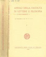 Annali della facoltà di lettere e filosofia. Complementi ai volumi II-III-IV. Complementi ai volumi V-VI-VII-VIII-IX-X-XI-XII. 2voll