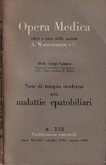 Note di terapia moderna delle malattie epatobiliari