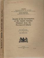 Results of the Investigation of Six Lignite Samples Obtained from the Province of Alberta