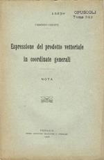 Espressione del prodotto vettoriale in coordinate generali