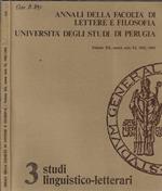 Annali della facoltà di lettere e filosofia Università degli studi di Perugia Volume XX nuova serie VI, 1982/1983