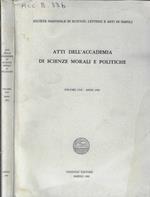 Atti dell'Accademia di Scienze Morali e Politiche volume CIII anno 1992