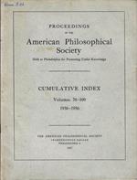 Proceedings of the American Philosophical Society held at Philadelphia for promoting useful knowledge comulative index volumes 76-100 1936-1956