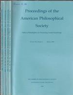 Proceedings of the American Philosophical Society Volume 134 N. 1, 2, 3, 4 (annata completa)