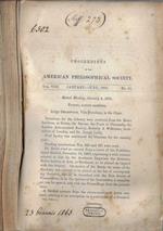 Proceedings of the American Philosophical Society Vol VIII n. 65, 66 1861 (annata completa)