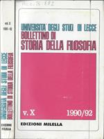 Università degli Studi di Lecce bollettino di storia della filosofia V. X 1990/92