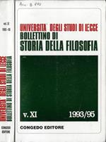 Università degli Studi di Lecce bollettino di storia della filosofia V. XI 1993/95