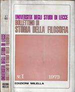 Università degli Studi di Lecce bollettino di storia della filosofia V. I 1973