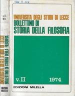 Università degli Studi di Lecce bollettino di storia della filosofia V. II 1974