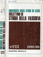 Università degli Studi di Lecce bollettino di storia della filosofia V. VIII 1980/85