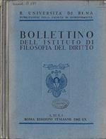 Bollettino dell'Istituto di filosofia del diritto anno III N. 1, 2, 3, 4 1942