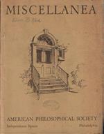 Miscellanea American Philosophical Society Volume I N. 2