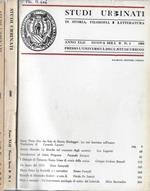 Studi urbinati di storia, filosofia e letteratura anno XLII 1968 nuova serie B N. 1, 2