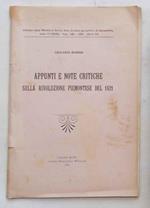 Appunti e note critiche sulla Rivoluzione Piemontese del 1821