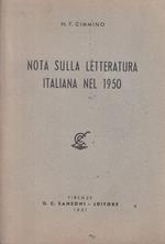 Nota Sulla Letteratura Italiana 1950