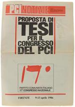 Proposta Di Tesi Per Il 17° Congresso Nazionale Del Pci. Pci Notizie, Dicembre 1985