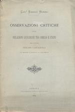 Osservazioni critiche sulle relazioni giuridiche tra Chiesa e Stato dell'avvocato Stefano Castagnola già ministro e deputato al Parlamento