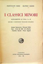 I classici minori: Supplemento ai volumi primo e secondo