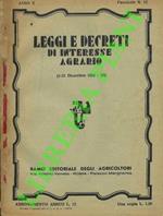 Leggi e decreti di interesse agrario (1-31 Dicembre 1932-XI) . Anno X. Fascicolo n. 12