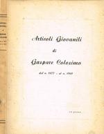 Articoli giovanili di Gaspare Colosimo dal n.1877 al n.1909