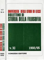 Università degli studi di Lecce bollettino di storia della filosofia V. XI 1993-/95