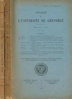 Annales de l'université de Grenoble. Tome XXIV, fasc.I, III, 1912