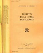 Academie royale de Belgique. Bullettin de la classe des sciences. 5 serie tome LXXII, 1986