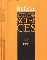 Bulletin de la classe des sciences. Tome I, anno 1990