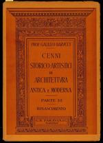 Cenni storico-artistici di architettura antica e moderna. Parte III - Rinascimento