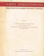 Scripta hierosolymitana vol III. Studies in economic and social sciences