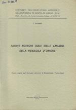 Nuove ricerche sulle stelle variabili della nebulosa d'Orione