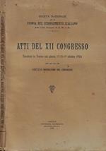 Società Nazionale per la Storia del Risorgimento Italiano- Atti del XII Congresso