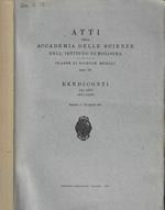 Atti della Accademia delle Scienze dell'Istituto di Bologna- Classe di Scienze Morali anno 72°