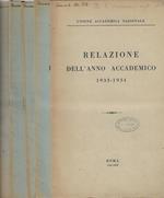 Relazione dell'Anno Accademico 1933-1934/1934-1935/1935-1936/1936-1937/1937-1938